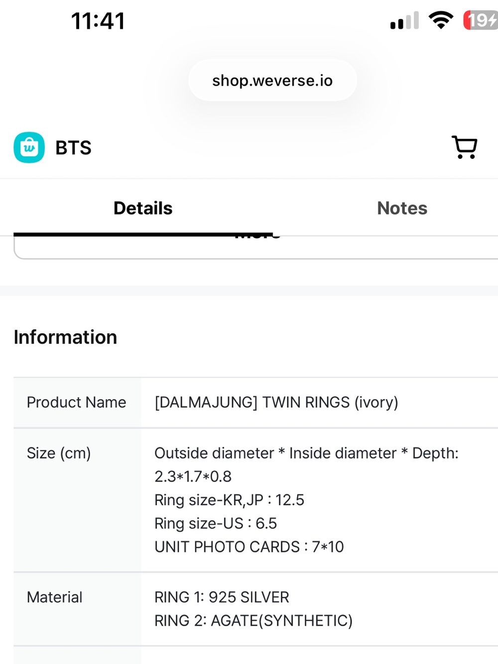BTS Dalmajung 925 Silver Twin Rings - Picture 10 of 10